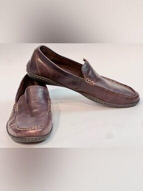 Born Men’s Size 11.5 Brown Leather Harmon Driving Loafers Slip On Comfort Shoes